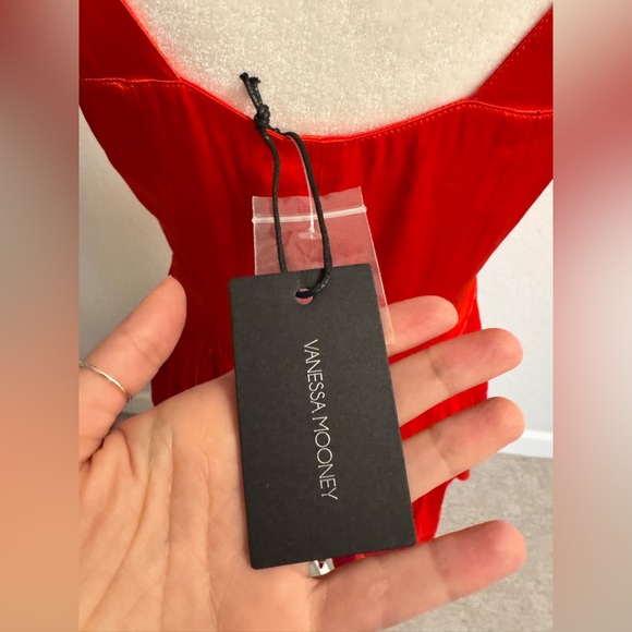 Vanessa Mooney Elisabeth Romper Dress - Red Silk - size Medium NWT - Picture 7 of 8